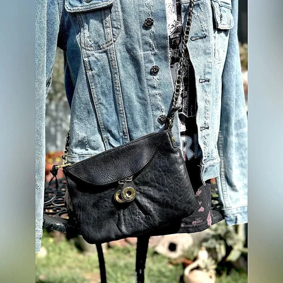 Joelle Hawkens Handbags - Joelle Hawkins — Take Off Black Pebbled Leather Crossbody 